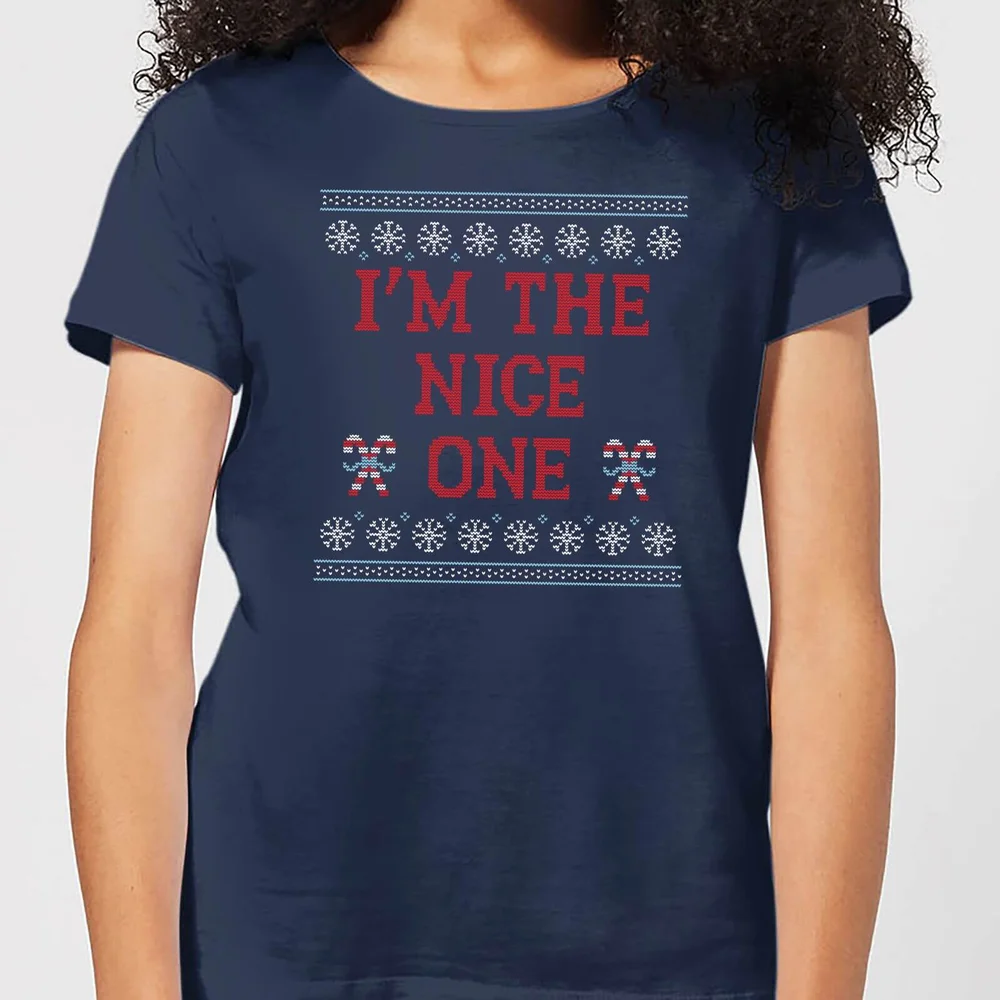 T-Shirt de Noël Femme I'm The Nice One - Bleu Marine - XS Image 1