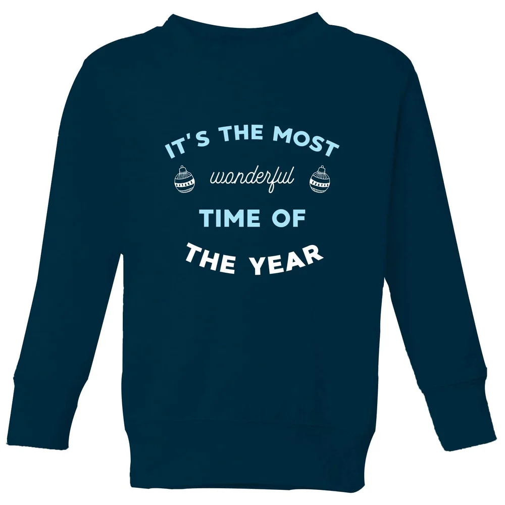 Pull de Noël Enfant It's The Most Wonderful Time Of The Year - Bleu Marine - 3-4 ans - Navy Image 1