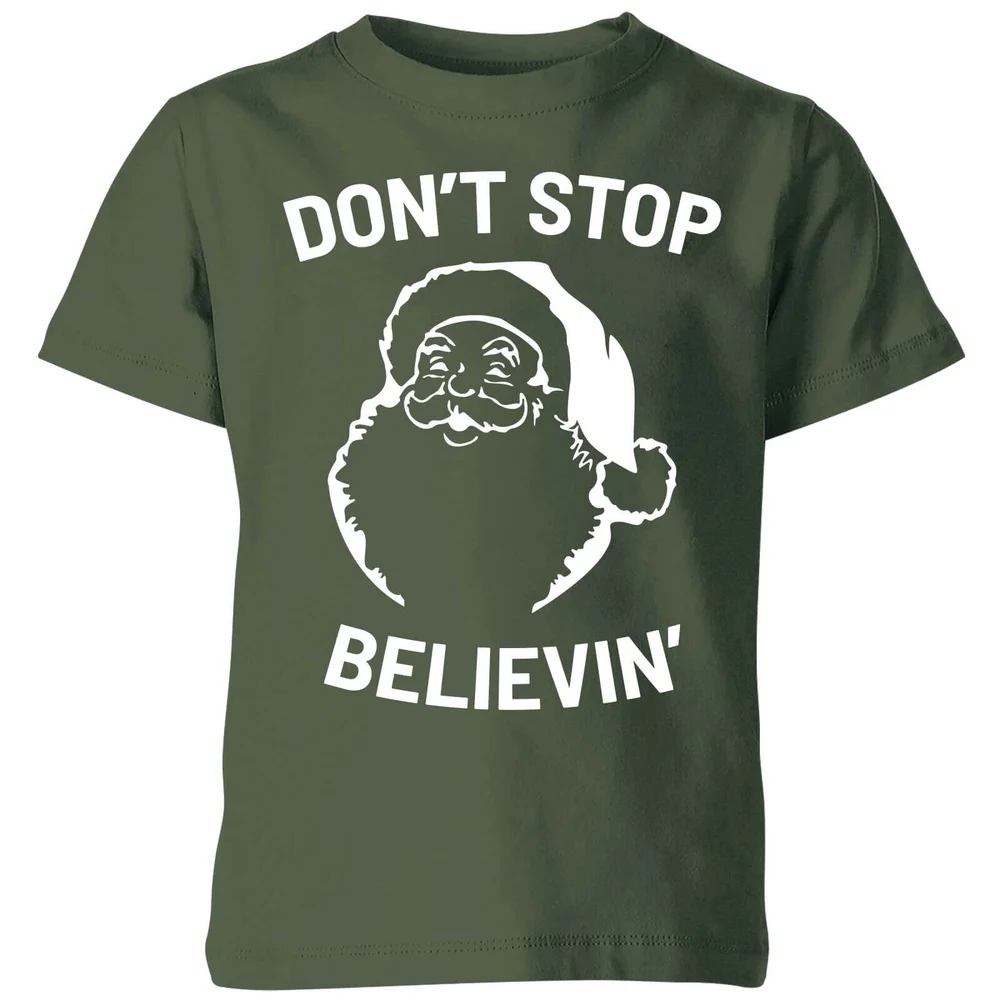 T-Shirt de Noël Enfant Don't Stop Believin' - Vert - 3-4 ans - Forest Green Image 1