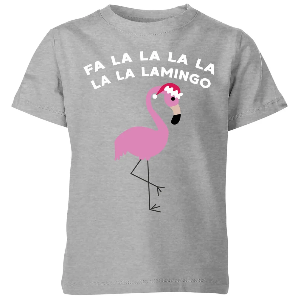 T-Shirt de Noël Enfant Fa La La La La La La Lamingo - Gris - 3-4 ans - Gris Image 1