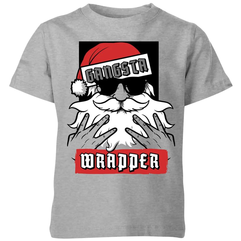 T-Shirt de Noël Enfant Gangsta Wrapper - Gris - 3-4 ans - Gris Image 1