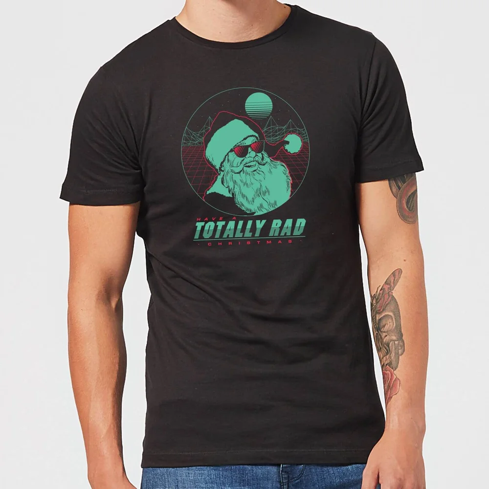 Totally Rad Christmas Men's T-Shirt - Black - S - Noir Image 1