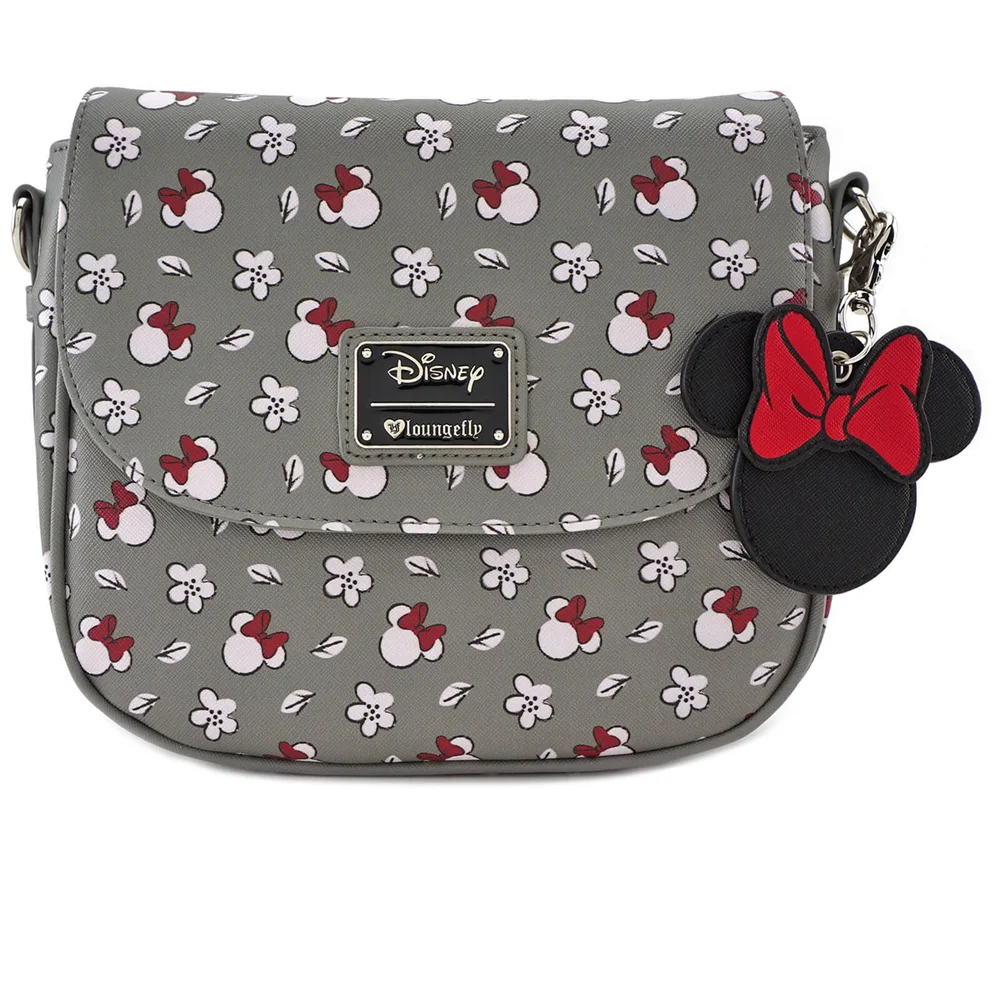 Loungefly Disney Mickey Mouse Minnie Aop Cross Body Bag - Grey Image 1