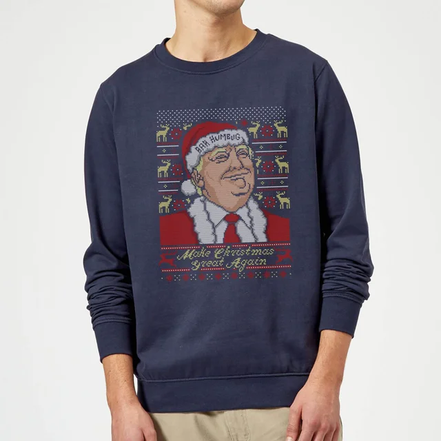 Make Christmas Great Again Pull de Noël - Bleu Marine