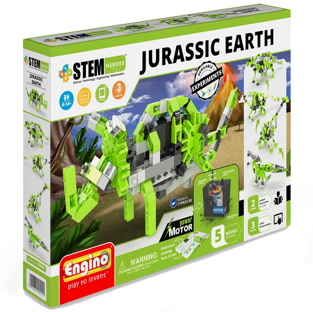 Engino Stem Heroes Jurassic Earth Motorized Vehicles Image 1