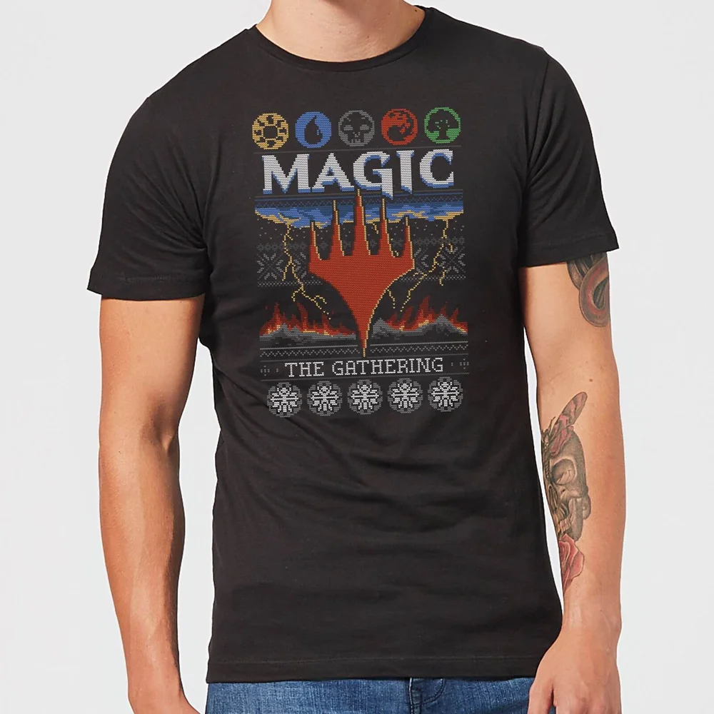 T-Shirt de Noël Homme Magic: The Gathering Colours Of Magic - Noir - S Image 1