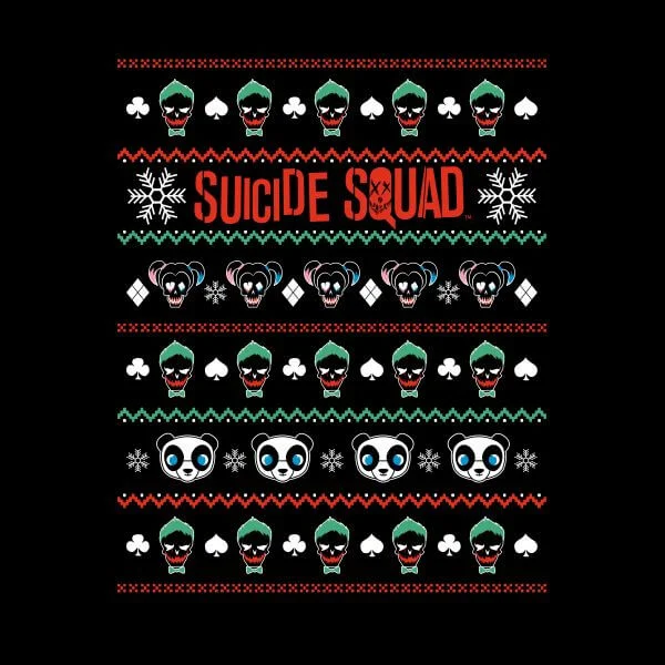DC Suicide Squad Knit Pattern Women's Christmas T-Shirt - Black