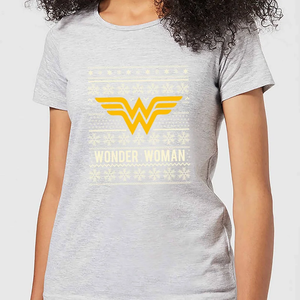 DC Wonder Woman Women's Christmas T-Shirt - Grey - XS Image 1