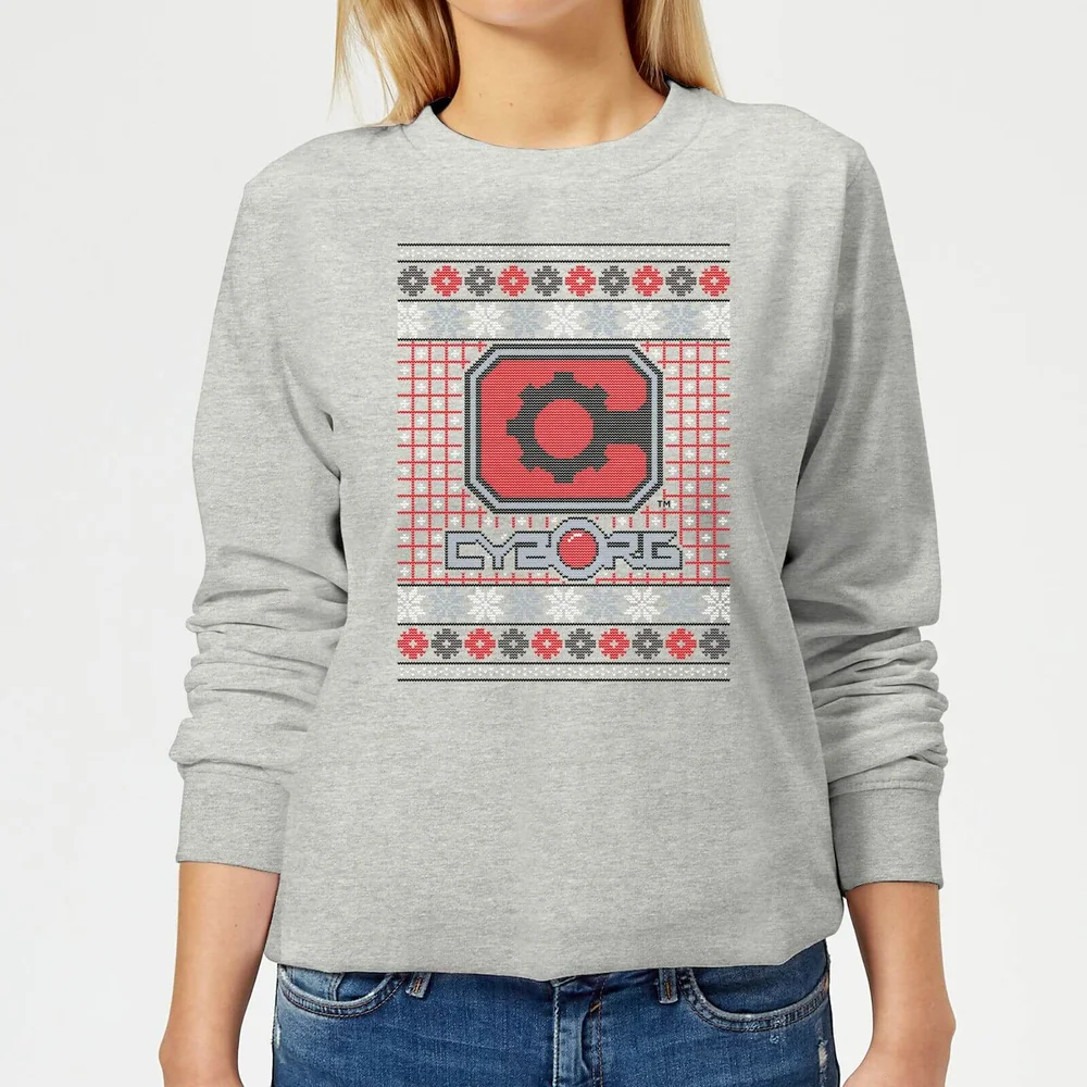 DC Cyborg Knit Women's Christmas Sweatshirt - Grey - 3XL - Gris Image 1