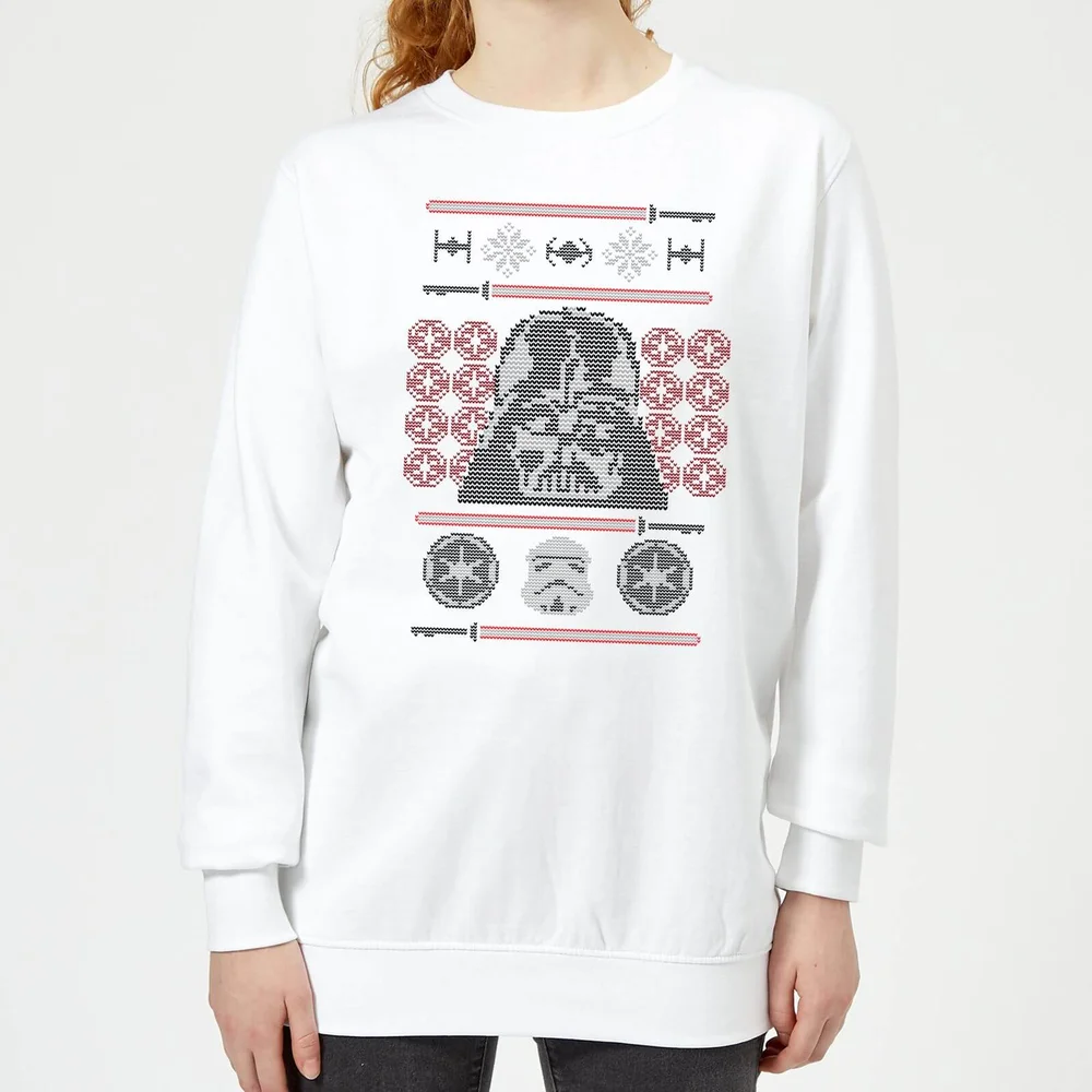 Star Wars Darth Vader Face Knit Pull de Noël Femme - Blanc - XS Image 1