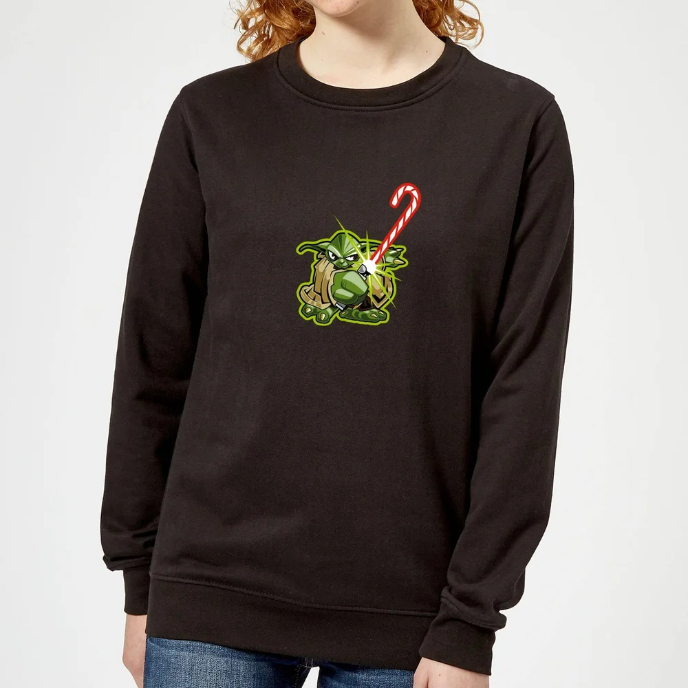 Star Wars Candy Cane Yoda Pull de Noël Femme - Noir - XS Image 1