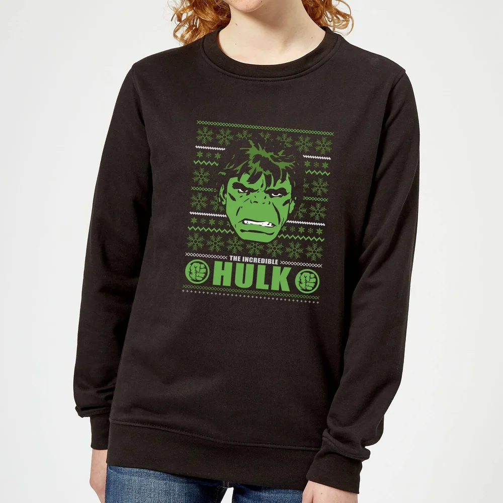 Marvel Hulk Face Pull de Noël Femme - Noir - XS Image 1