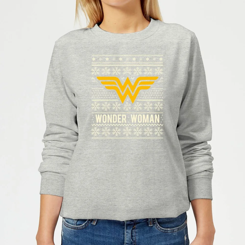 DC Wonder Woman Women's Christmas Sweatshirt - Grey - 3XL Image 1