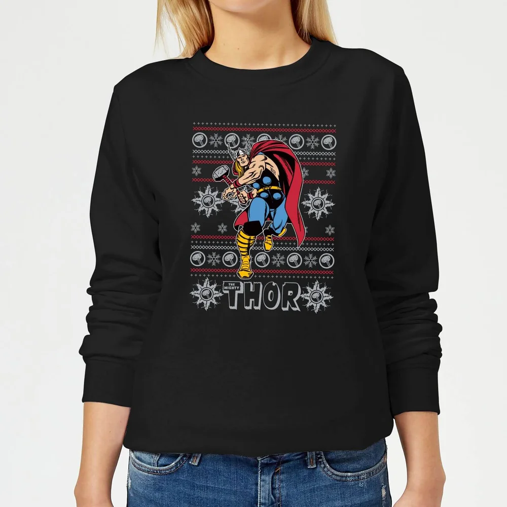 Marvel Thor Pull de Noël Femme - Noir - XS Image 1