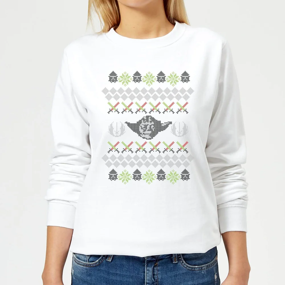 Star Wars Yoda Knit Pull de Noël Femme - Blanc - XS Image 1