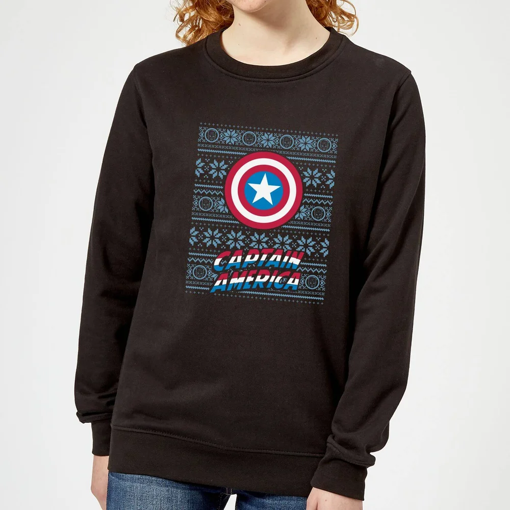 Marvel Captain America Pull de Noël Femme - Noir - XS Image 1