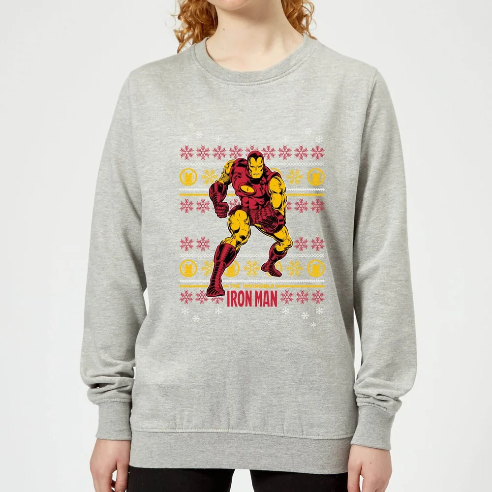 Marvel Iron Man Women's Christmas Sweatshirt - Grey - 3XL - Gris Image 1