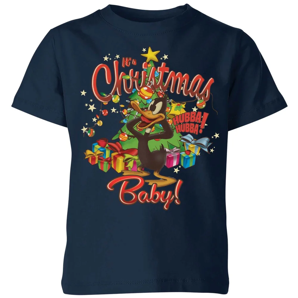 Looney Tunes Its Christmas Baby Kids' Christmas T-Shirt - Navy - 3-4 ans Image 1