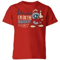 Looney Tunes Martian Who Said Im On The Naughty List Kids' Christmas T-Shirt - Red - undefined undefined