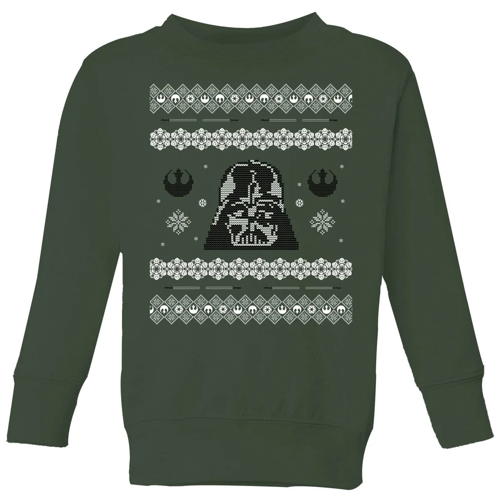 Star Wars Darth Vader Knit Pull de Noël pour enfants - Vert Forêt - 3-4 ans Image 1