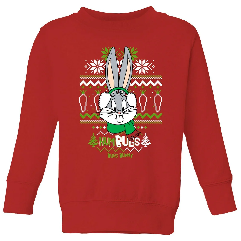 Looney Tunes Bugs Bunny Knit Pull de Noël pour enfants - Rouge - 3-4 ans Image 1