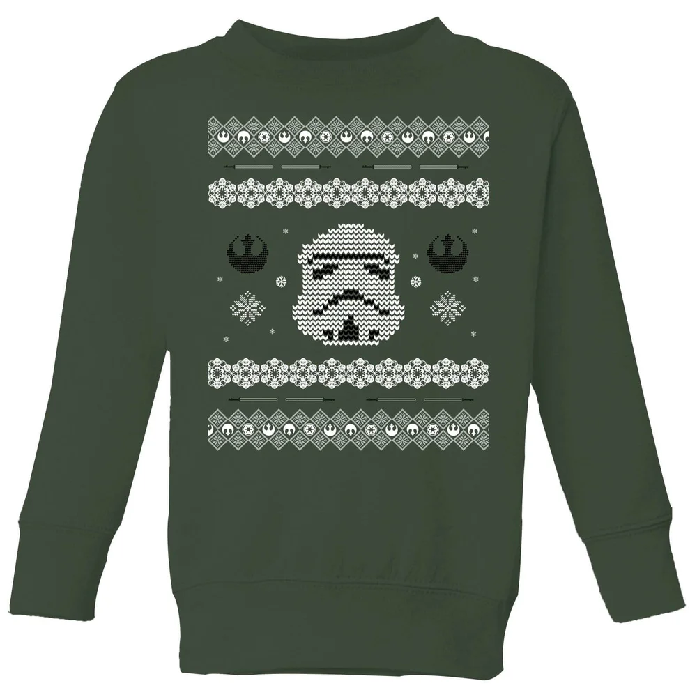 Star Wars Stormtrooper Knit Pull de Noël pour enfants - Vert Forêt - 3-4 ans Image 1