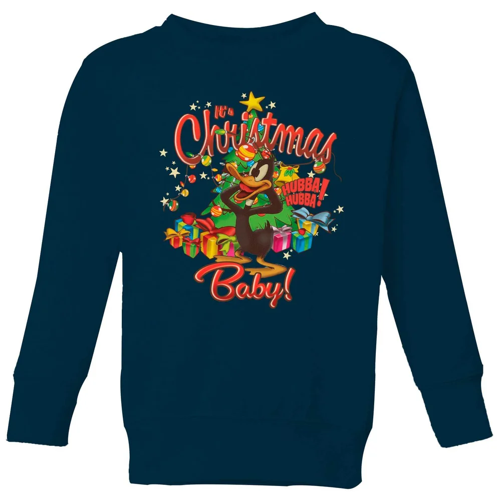 Looney Tunes Its Christmas Baby Pull de Noël pour enfants - Bleu Marine - 9-10 ans Image 1
