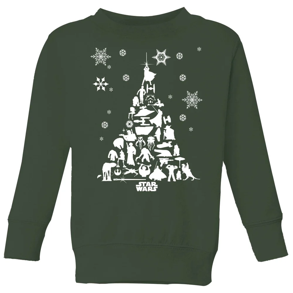 Star Wars Character Christmas Tree Pull de Noël pour enfants - Vert Forêt - 3-4 ans Image 1