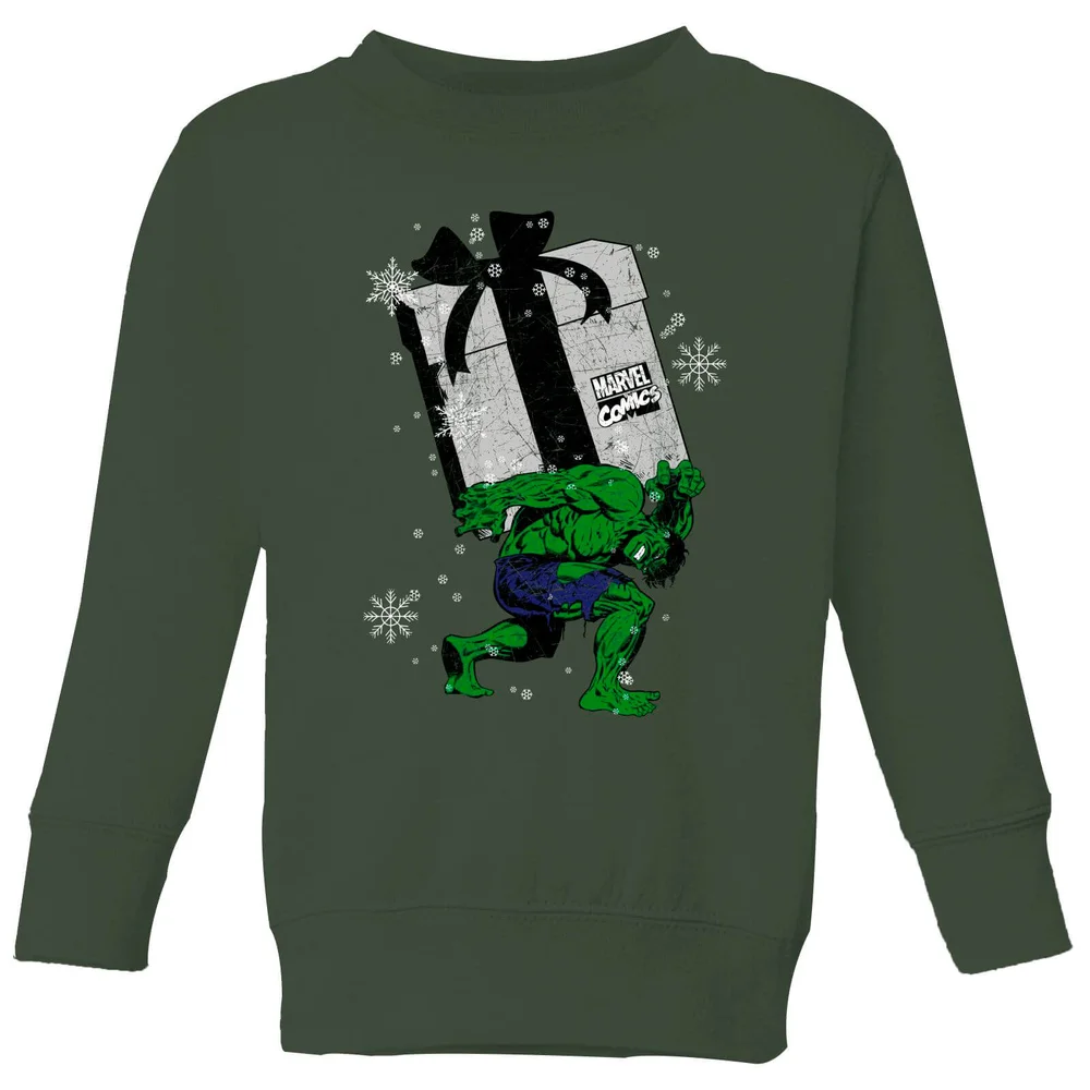 Marvel The IncRougeible Hulk Christmas Present Pull de Noël pour enfants - Vert Forêt - 3-4 ans Image 1