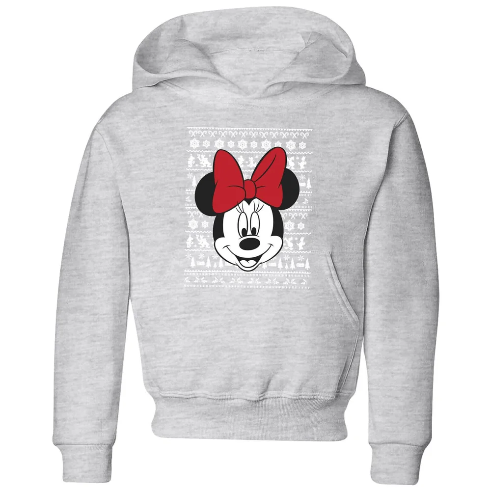 Disney Minnie Face Kids' Christmas Hoodie - Grey - 3-4 ans Image 1
