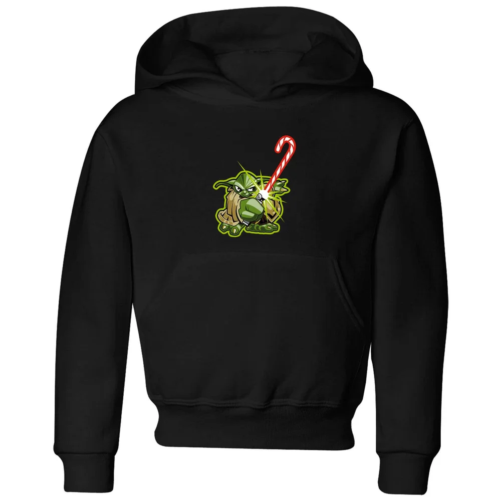 Star Wars Candy Cane Yoda Kids' Christmas Hoodie - Black - 3-4 ans Image 1
