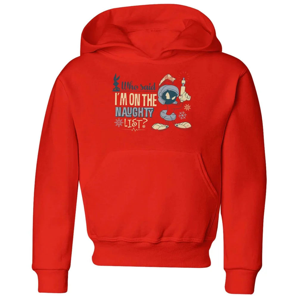 Looney Tunes Martian Who Said Im On The Naughty List Kids' Christmas Hoodie - Red - 3-4 ans Image 1