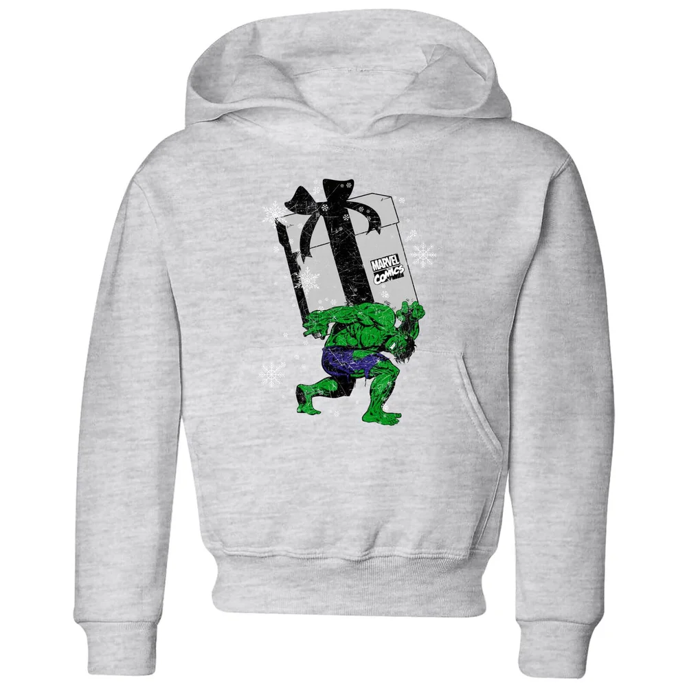 Marvel The Incredible Hulk Christmas Present Kids' Christmas Hoodie - Grey - 3-4 ans Image 1