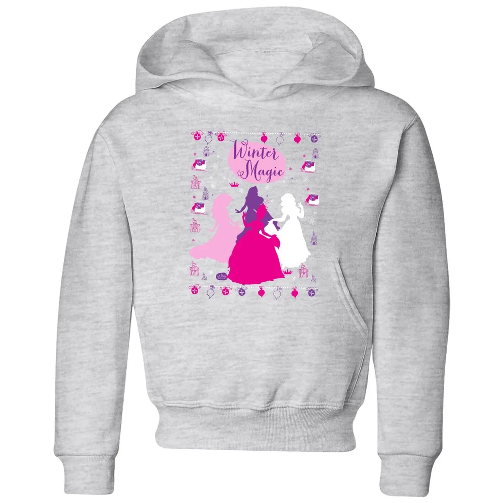 Disney Princess Silhouettes Kids' Christmas Hoodie - Grey - 3-4 ans Image 1