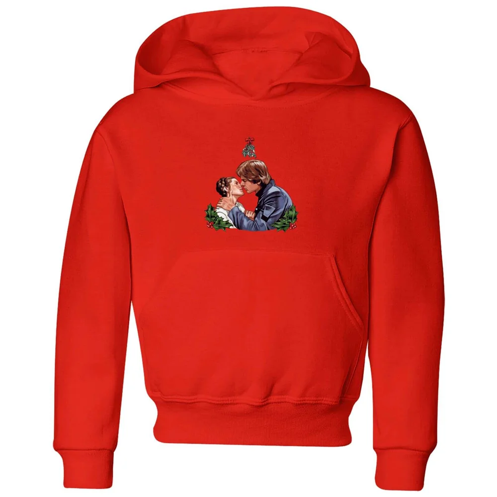 Star Wars Mistletoe Kiss Kids' Christmas Hoodie - Red - 3-4 ans Image 1
