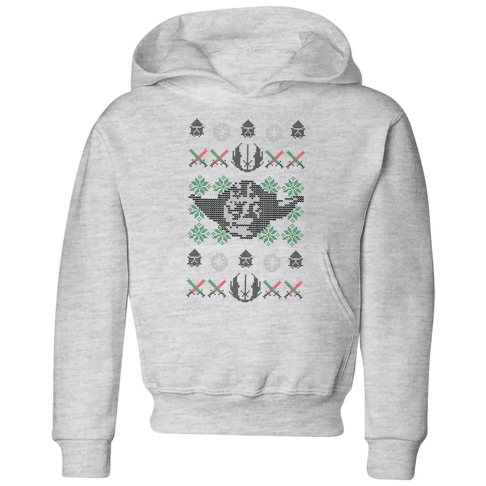 Star Wars Yoda Face Knit Kids' Christmas Hoodie - Grey - 3-4 ans Image 1