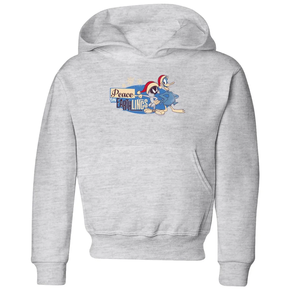 Looney Tunes Peace Among Earthlings Kids' Christmas Hoodie - Grey - 3-4 ans - Gris Image 1