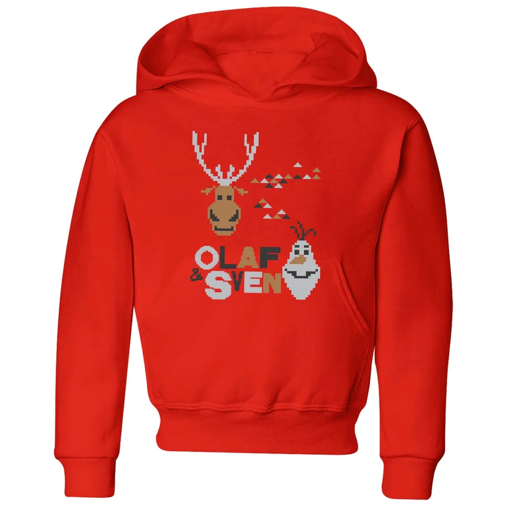 Disney Frozen Olaf and Sven Kids' Christmas Hoodie - Red - 3-4 ans Image 1