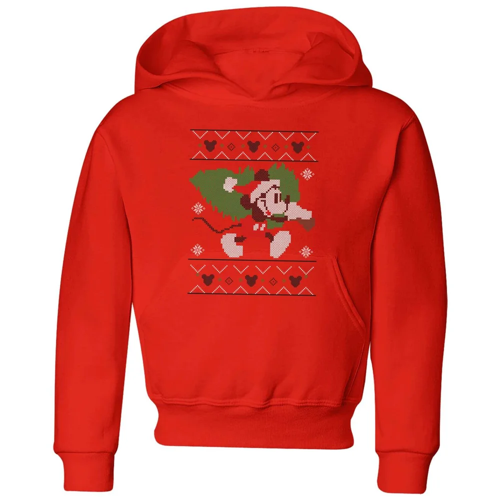 Disney Tree Mickey Kids' Christmas Hoodie - Red - 3-4 ans Image 1