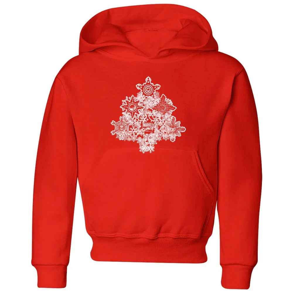 Marvel Shields Snowflakes Kids' Christmas Hoodie - Red - 3-4 ans Image 1
