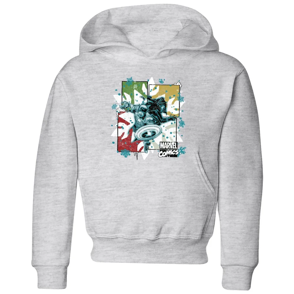 Marvel Black Widow Captain America Kids' Christmas Hoodie - Grey - 3-4 ans Image 1