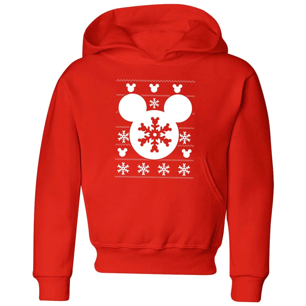 Disney Snowflake Silhouette Kids' Christmas Hoodie - Red - 3-4 ans Image 1