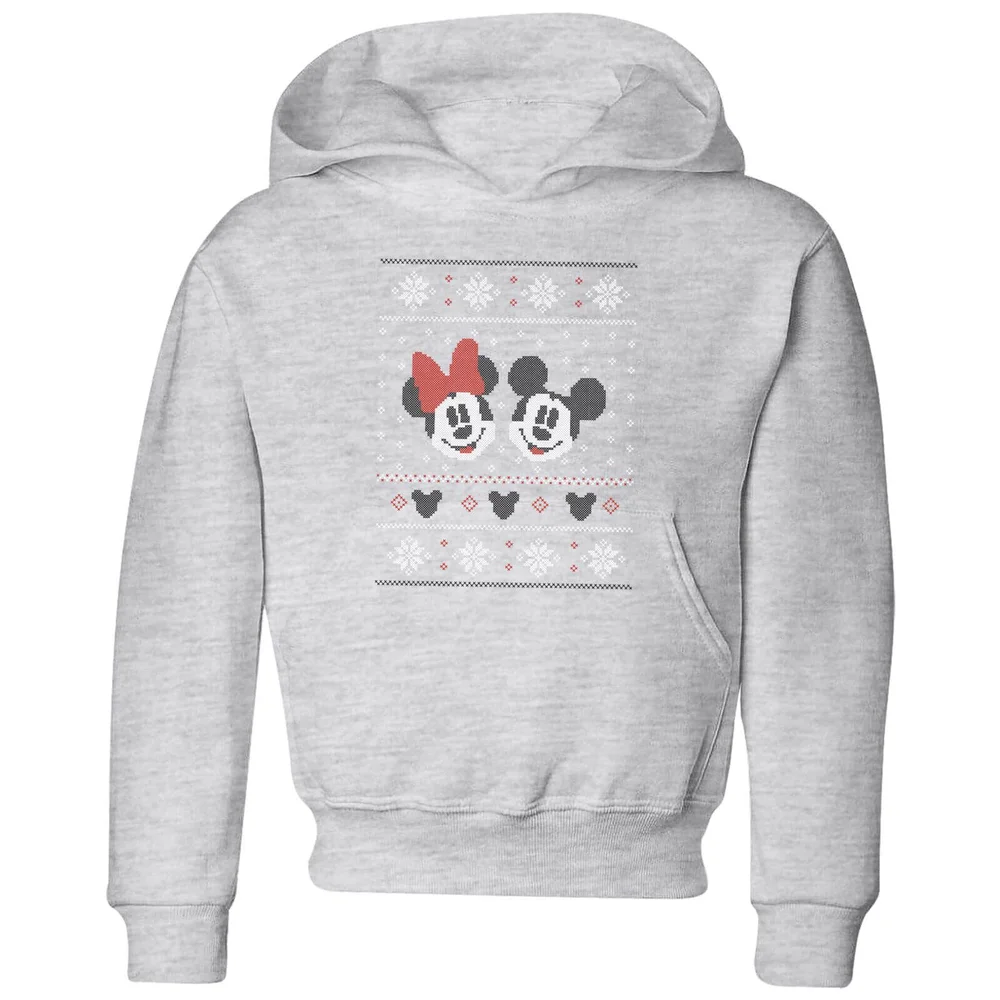 Disney Mickey and Minnie Kids' Christmas Hoodie - Grey - 3-4 ans Image 1