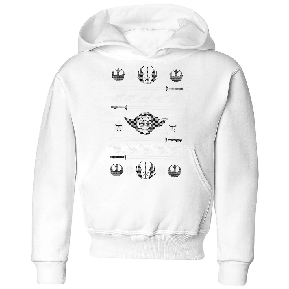 Star Wars Yoda Sabre Knit Kids' Christmas Hoodie - White - 3-4 ans Image 1