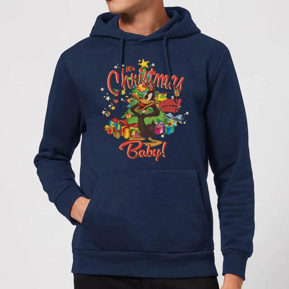 Looney Tunes Its Christmas Baby Christmas Hoodie - Navy - S Image 1