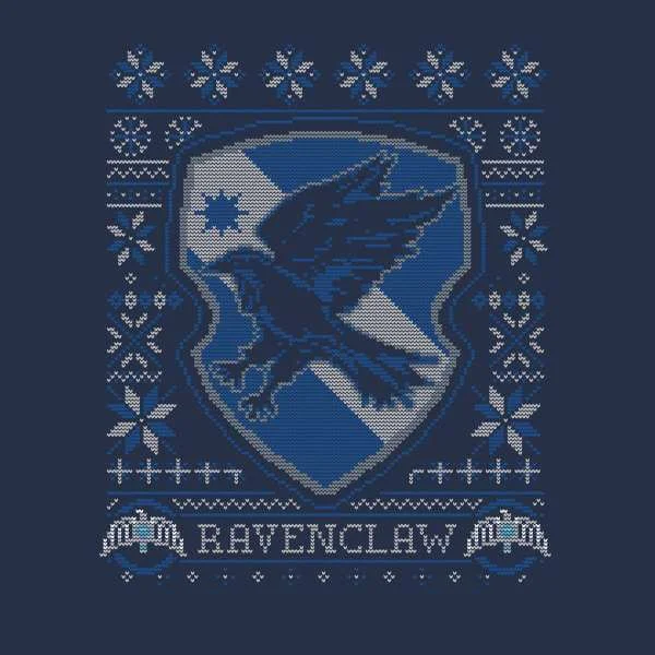 Harry Potter Ravenclaw Crest Men's Christmas T-Shirt - Navy