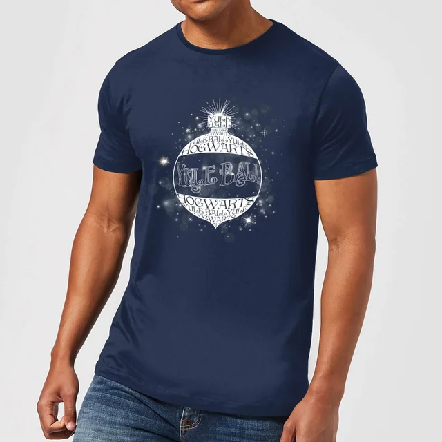 Harry Potter Yule Ball Baubel Men's Christmas T-Shirt - Navy