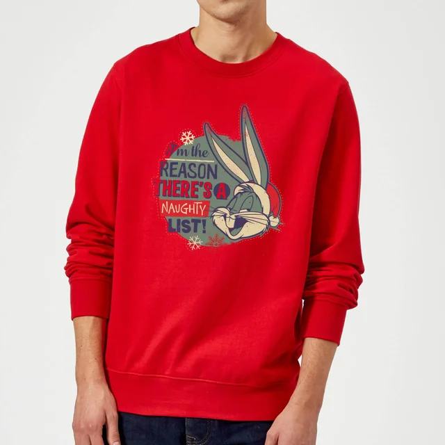 Looney Tunes I'm The Reason There Is A Naughty List Pull de Noël - Rouge