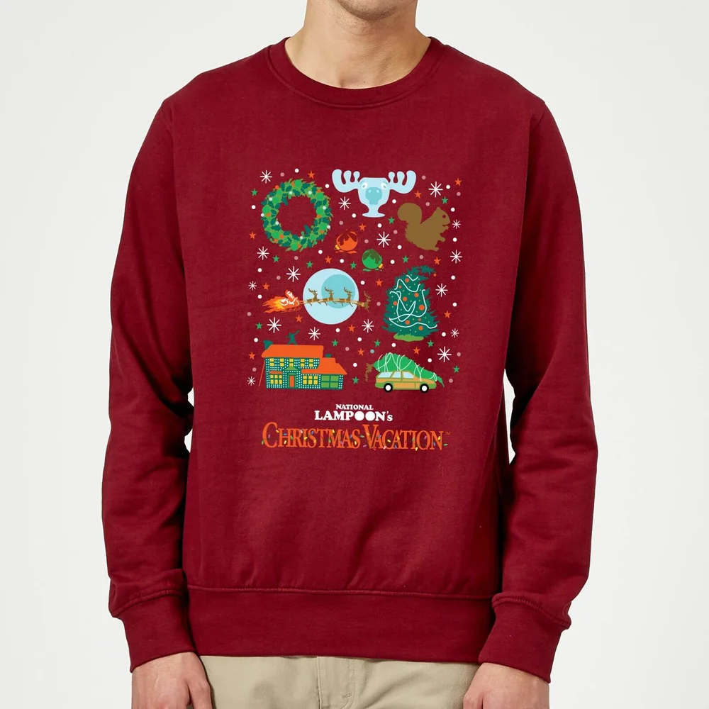 National Lampoon Griswold Christmas Starter Pack Pull de Noël - Bordeaux - S Image 1