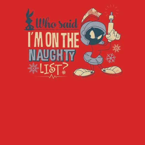 Looney Tunes Martian Who Said Im On The Naughty List Pull de Noël - Rouge
